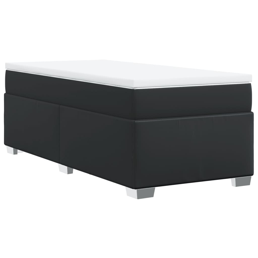 Boxspring met matras kunstleer zwart 90x190 cm is nu te koop bij PeponiXL, paradijselijk wonen!