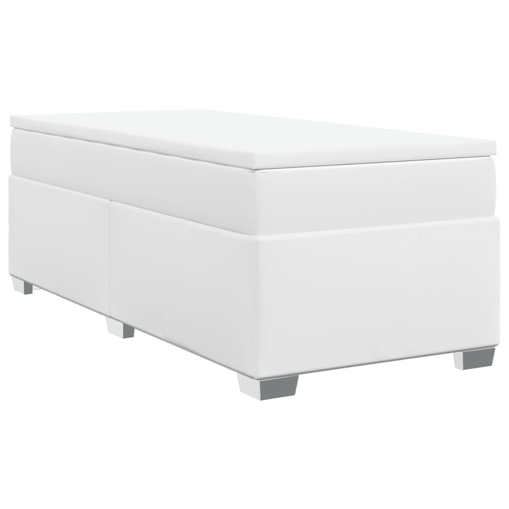 Boxspring met matras kunstleer wit 90x190 cm is nu te koop bij PeponiXL, paradijselijk wonen!