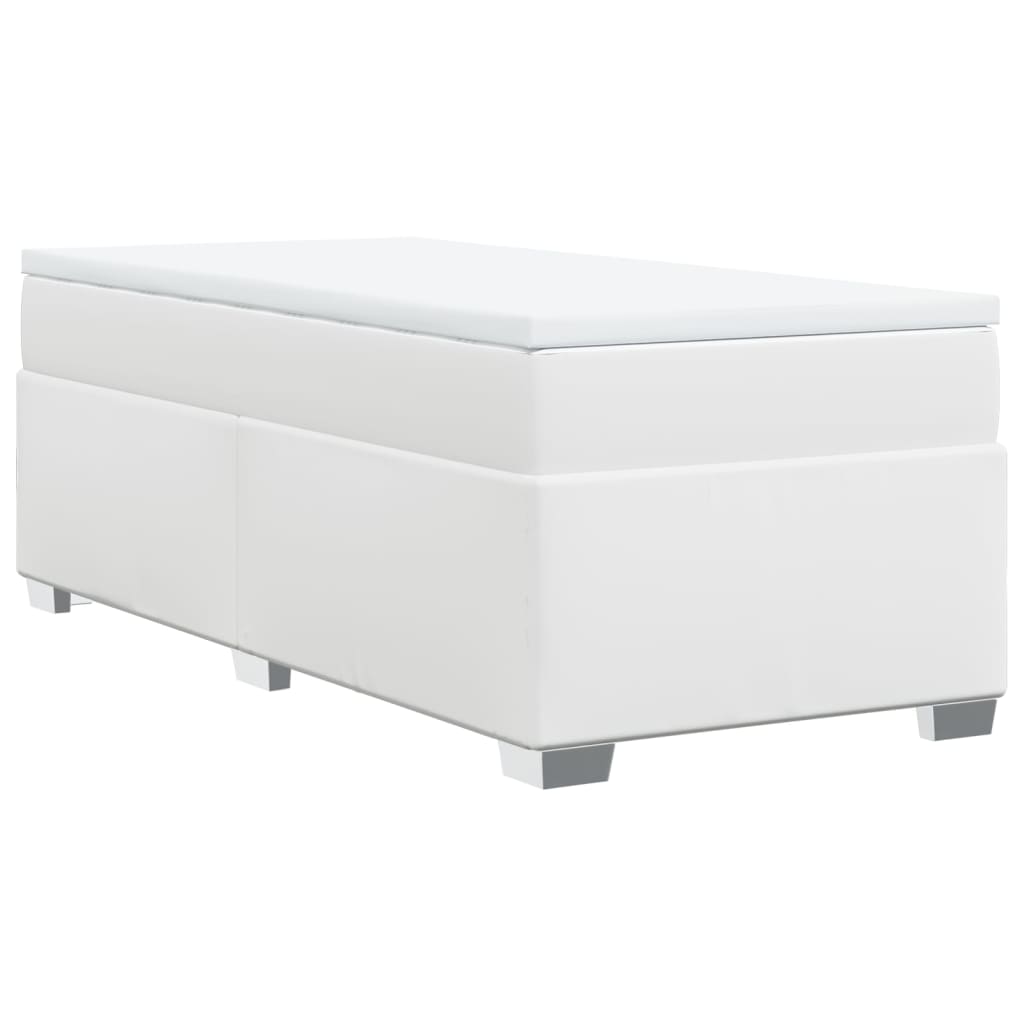 Boxspring met matras kunstleer wit 90x190 cm is nu te koop bij PeponiXL, paradijselijk wonen!