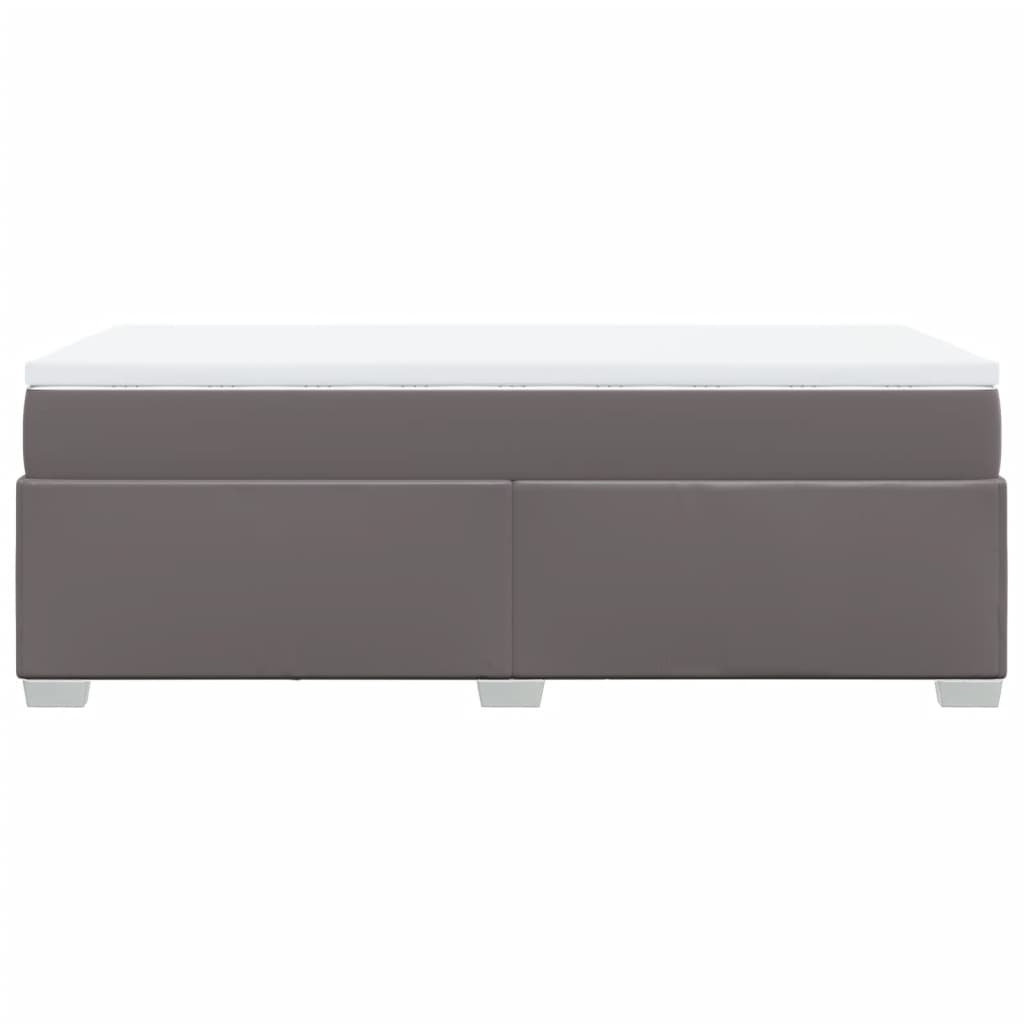 Boxspring met matras kunstleer grijs 90x190 cm is nu te koop bij PeponiXL, paradijselijk wonen!