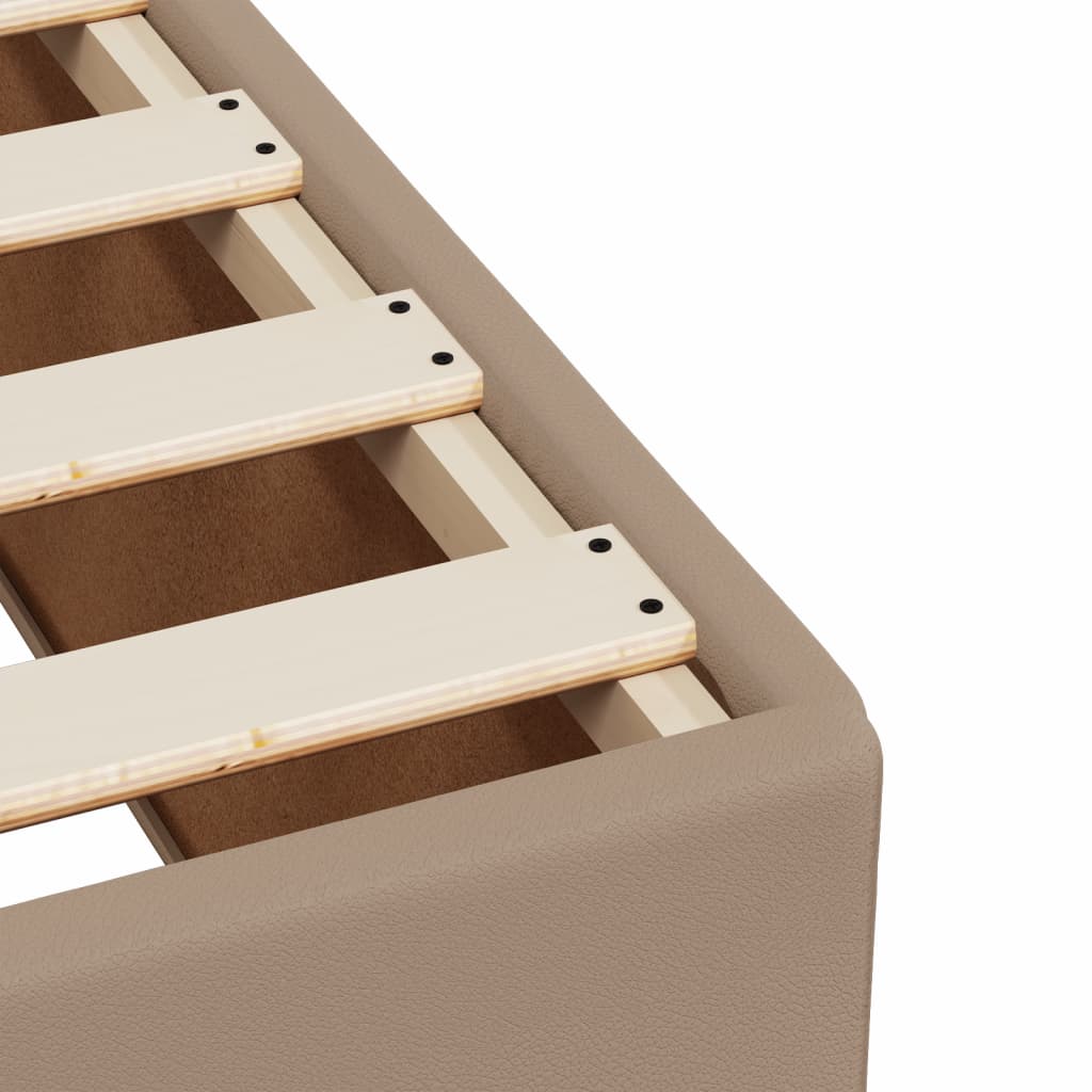 Boxspring met matras kunstleer cappuccinokleurig 90x190 cm is nu te koop bij PeponiXL, paradijselijk wonen!