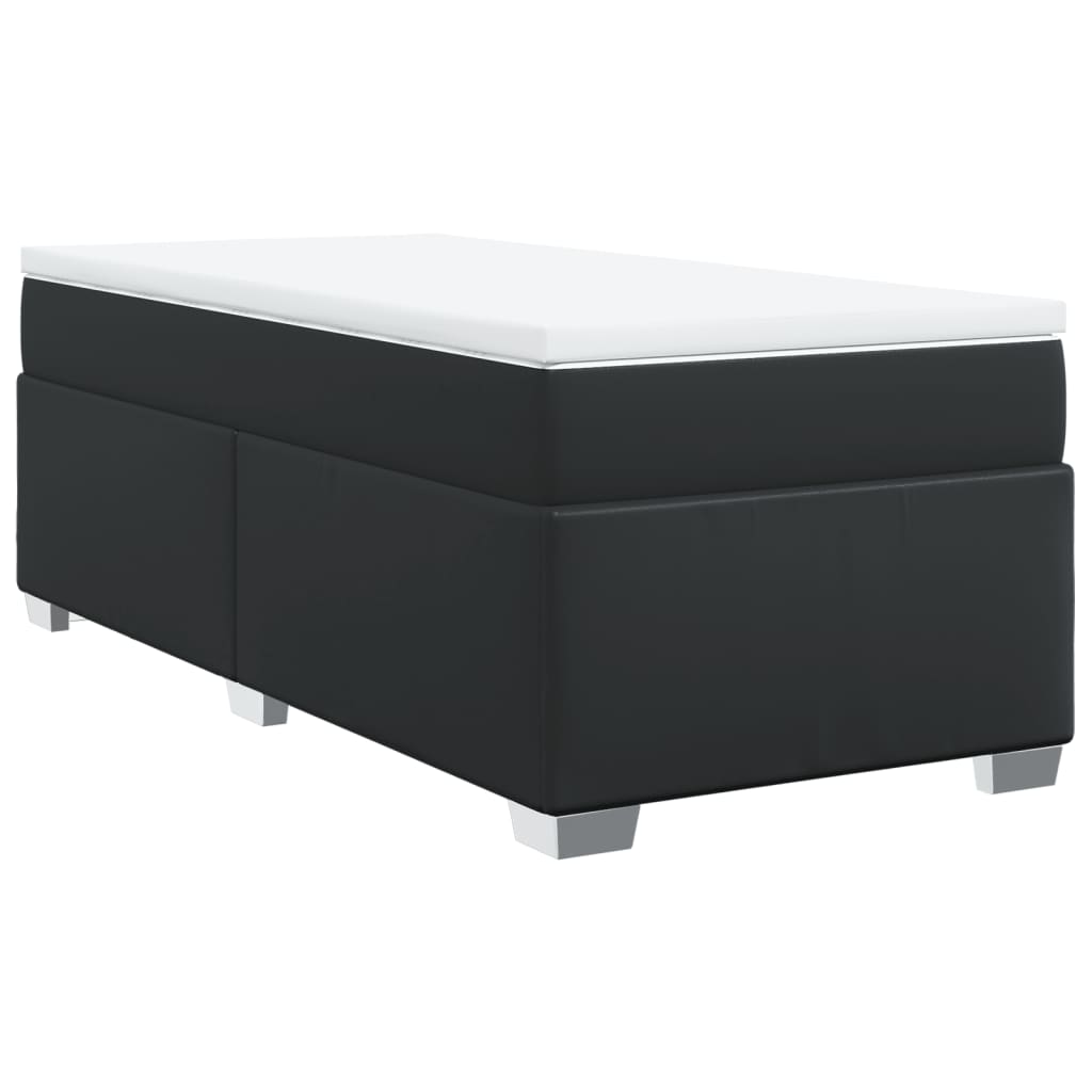 Boxspring met matras kunstleer zwart 90x200 cm is nu te koop bij PeponiXL, paradijselijk wonen!