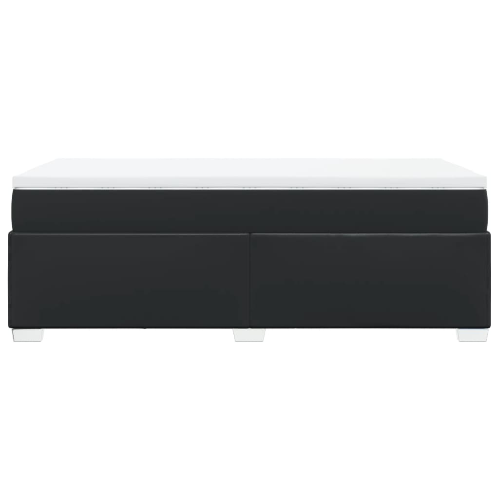 Boxspring met matras kunstleer zwart 90x200 cm is nu te koop bij PeponiXL, paradijselijk wonen!