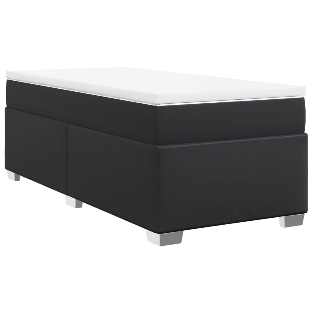 Boxspring met matras kunstleer zwart 90x200 cm is nu te koop bij PeponiXL, paradijselijk wonen!