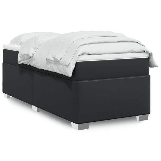 Boxspring met matras kunstleer zwart 90x200 cm is nu te koop bij PeponiXL, paradijselijk wonen!