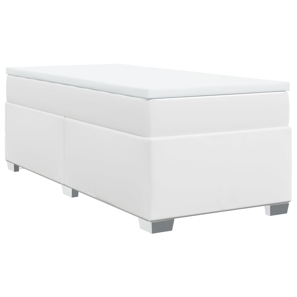 Boxspring met matras kunstleer wit 90x200 cm is nu te koop bij PeponiXL, paradijselijk wonen!