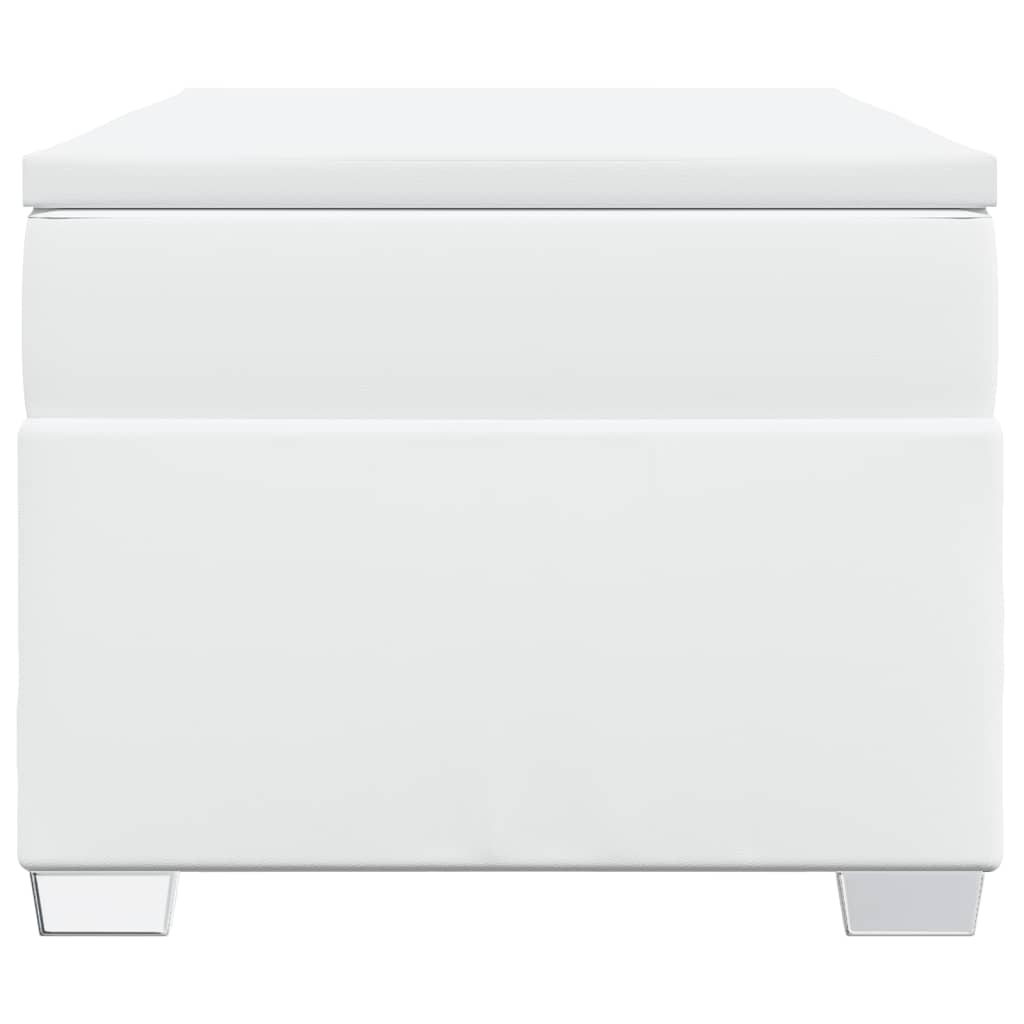 Boxspring met matras kunstleer wit 90x200 cm is nu te koop bij PeponiXL, paradijselijk wonen!