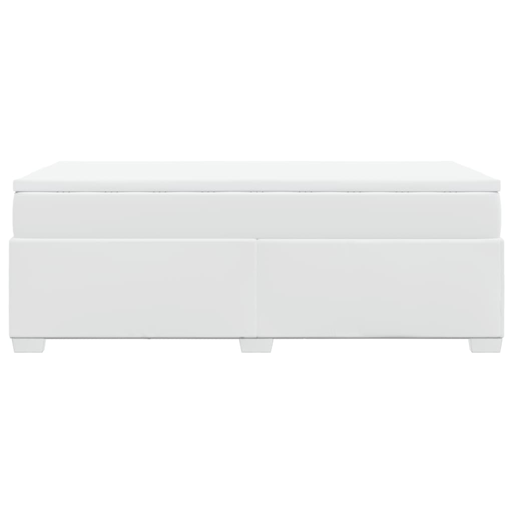Boxspring met matras kunstleer wit 90x200 cm is nu te koop bij PeponiXL, paradijselijk wonen!