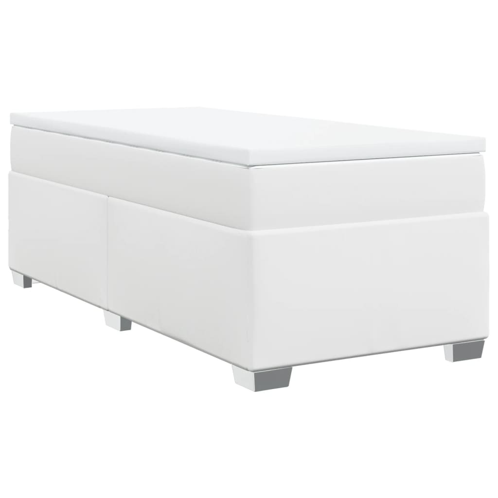 Boxspring met matras kunstleer wit 90x200 cm is nu te koop bij PeponiXL, paradijselijk wonen!