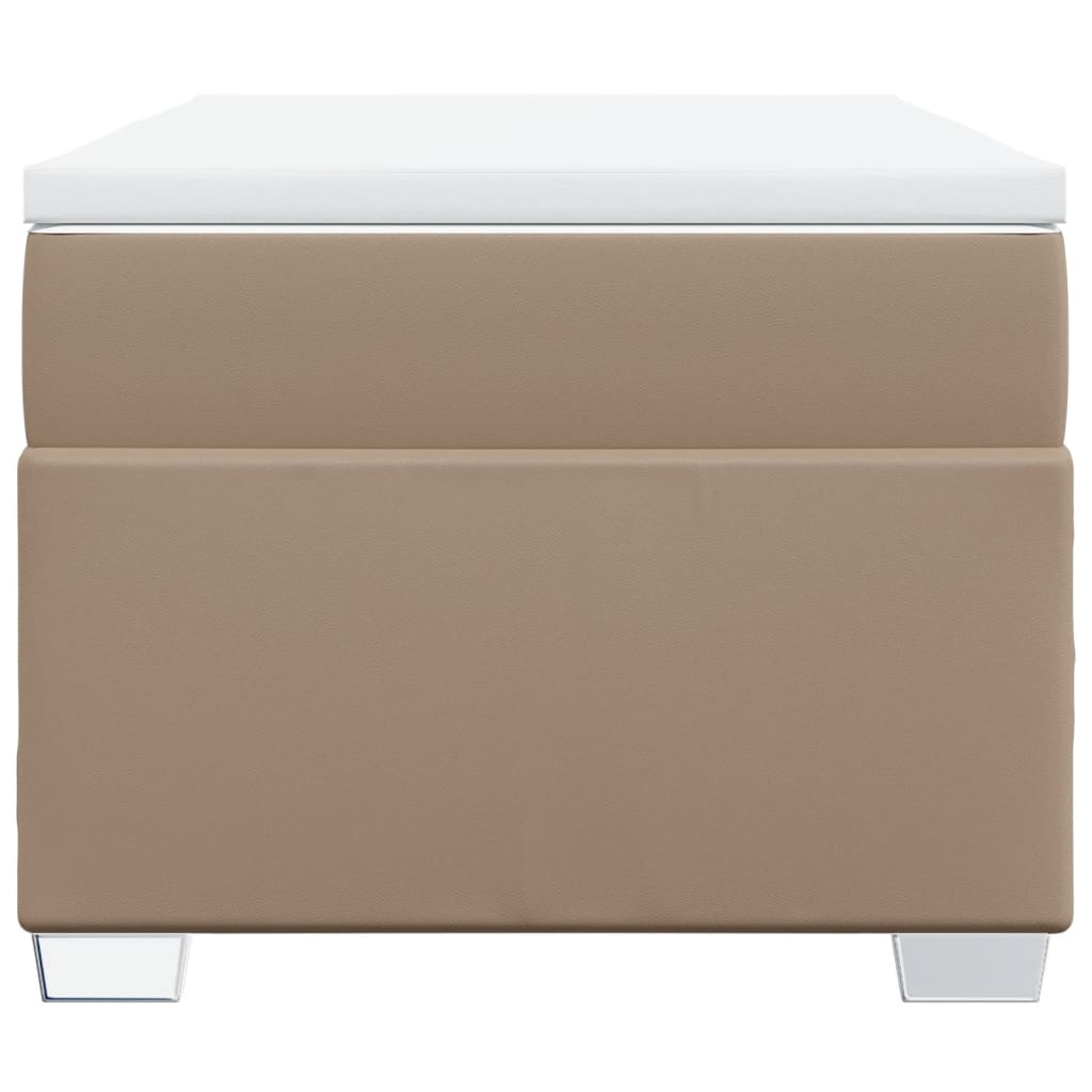 Boxspring met matras kunstleer cappuccinokleurig 90x200 cm is nu te koop bij PeponiXL, paradijselijk wonen!