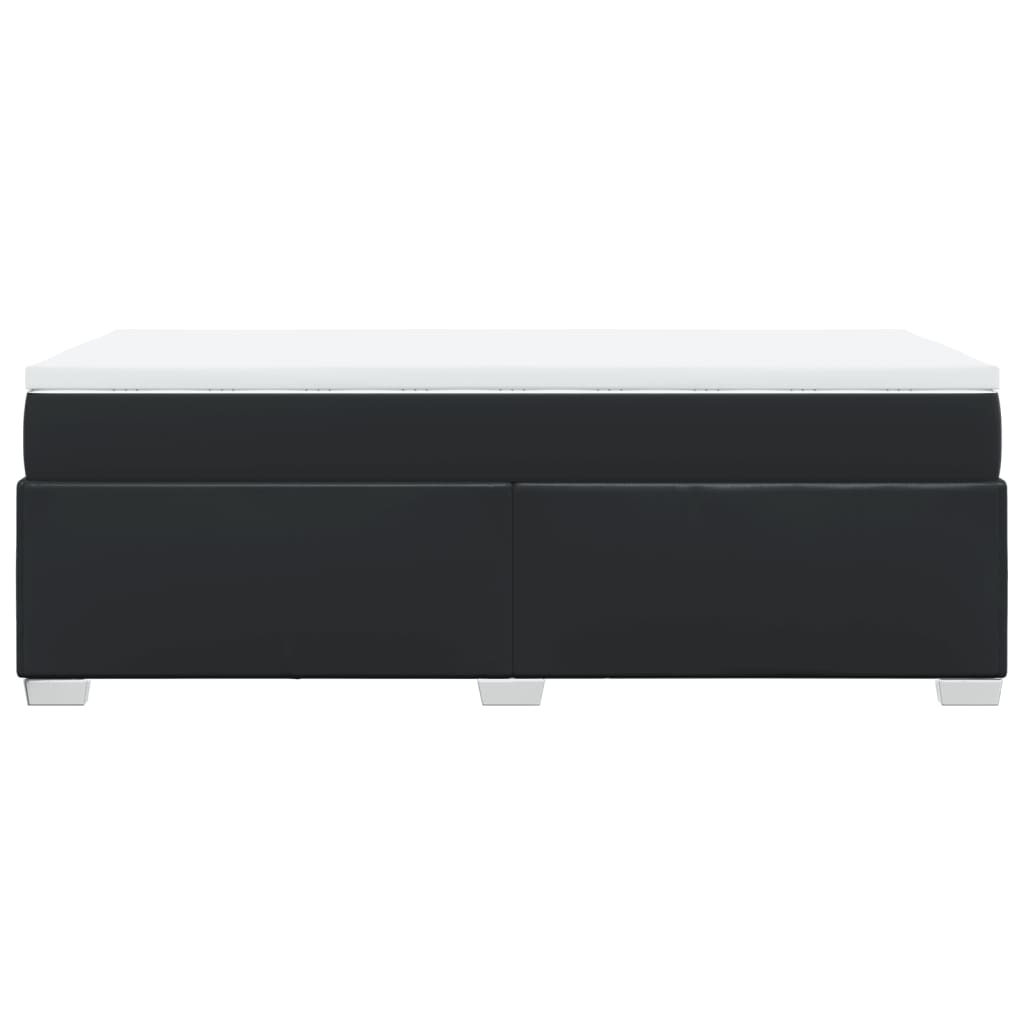 Boxspring met matras kunstleer zwart 100x200 cm is nu te koop bij PeponiXL, paradijselijk wonen!