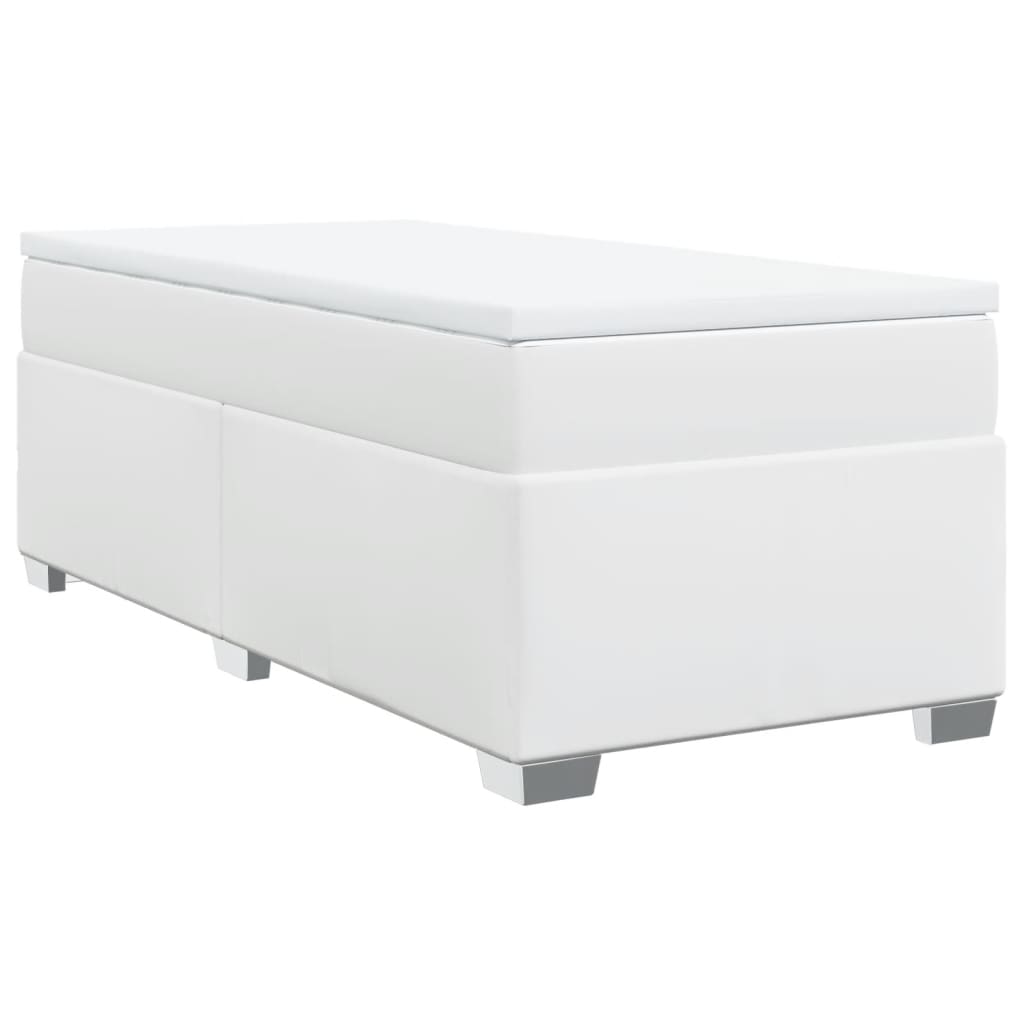 Boxspring met matras kunstleer wit 100x200 cm is nu te koop bij PeponiXL, paradijselijk wonen!