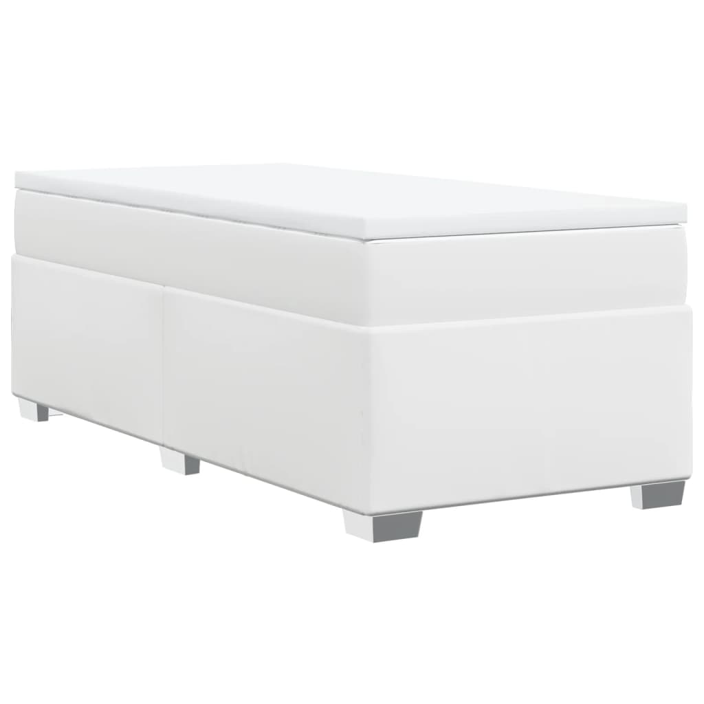Boxspring met matras kunstleer wit 100x200 cm is nu te koop bij PeponiXL, paradijselijk wonen!