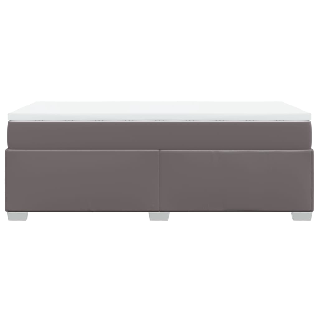 Boxspring met matras kunstleer grijs 100x200 cm is nu te koop bij PeponiXL, paradijselijk wonen!