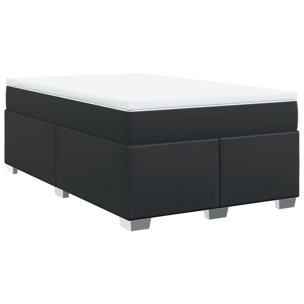 Boxspring met matras kunstleer zwart 120x190 cm is nu te koop bij PeponiXL, paradijselijk wonen!