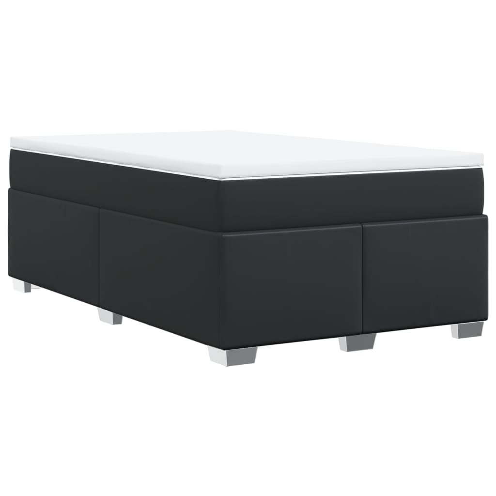 Boxspring met matras kunstleer zwart 120x190 cm is nu te koop bij PeponiXL, paradijselijk wonen!