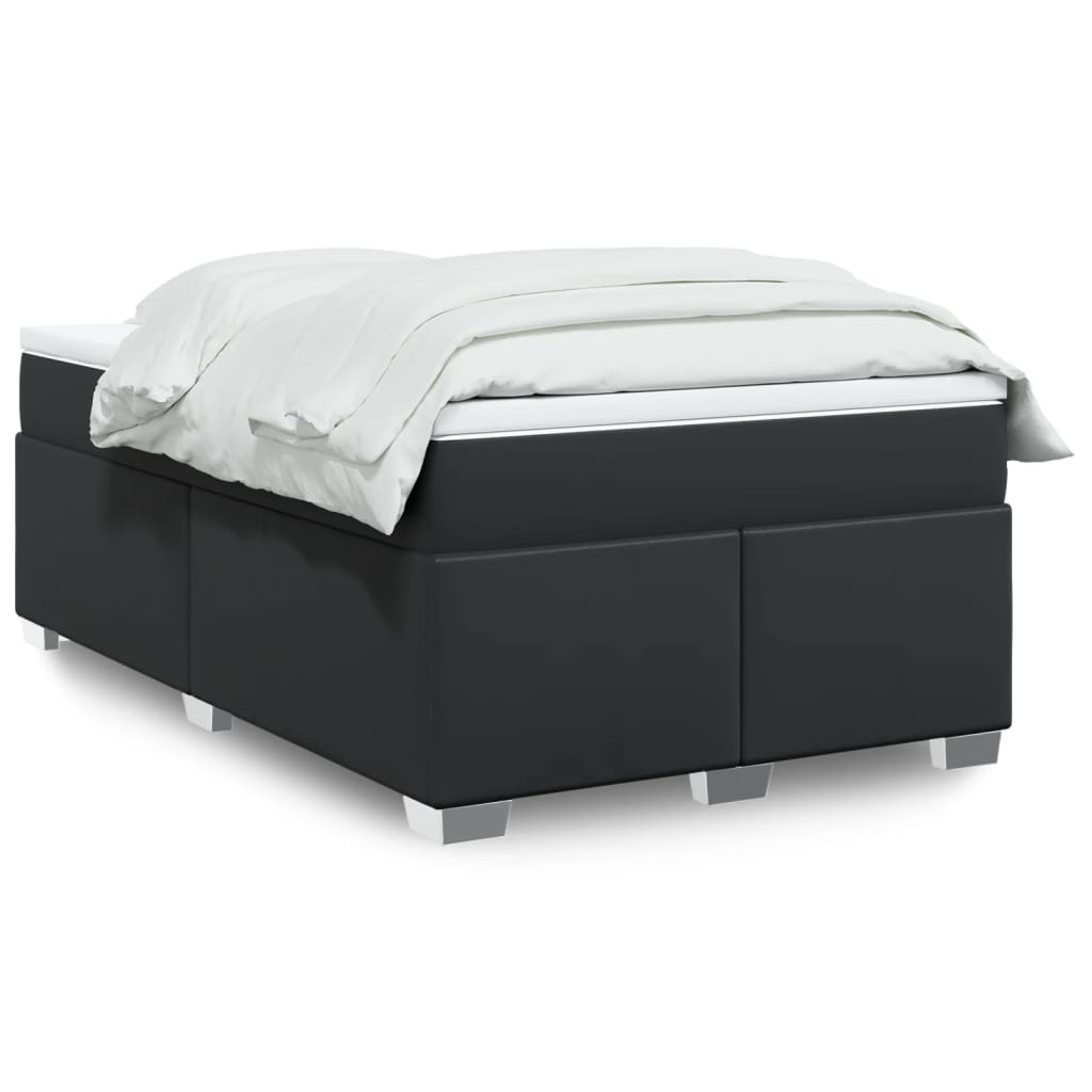 Boxspring met matras kunstleer zwart 120x190 cm is nu te koop bij PeponiXL, paradijselijk wonen!