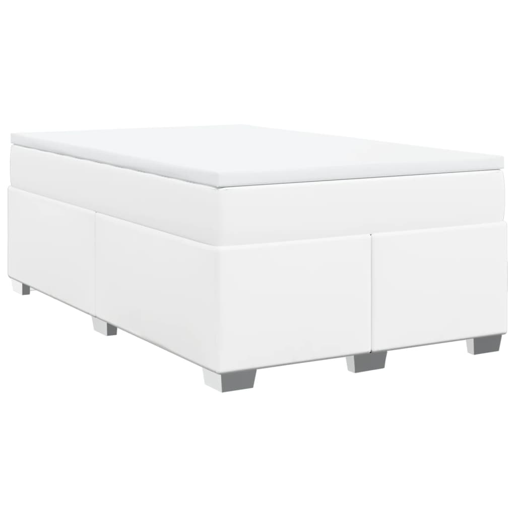 Boxspring met matras kunstleer wit 120x190 cm is nu te koop bij PeponiXL, paradijselijk wonen!