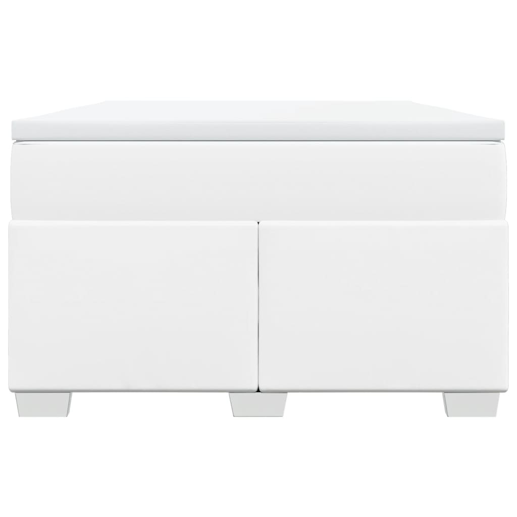 Boxspring met matras kunstleer wit 120x190 cm is nu te koop bij PeponiXL, paradijselijk wonen!