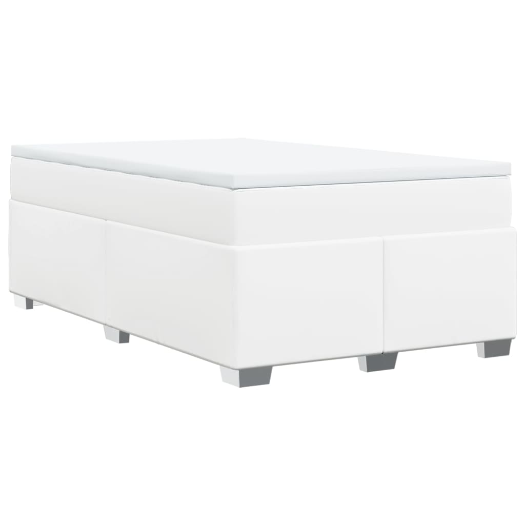 Boxspring met matras kunstleer wit 120x190 cm is nu te koop bij PeponiXL, paradijselijk wonen!
