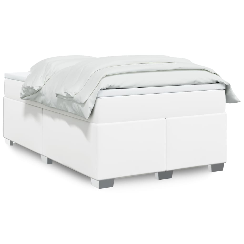 Boxspring met matras kunstleer wit 120x190 cm is nu te koop bij PeponiXL, paradijselijk wonen!