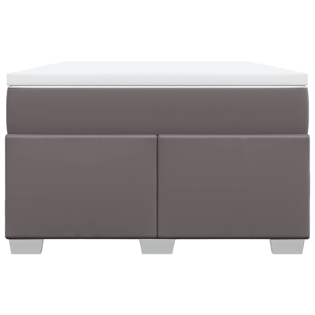 Boxspring met matras kunstleer grijs 120x190 cm is nu te koop bij PeponiXL, paradijselijk wonen!