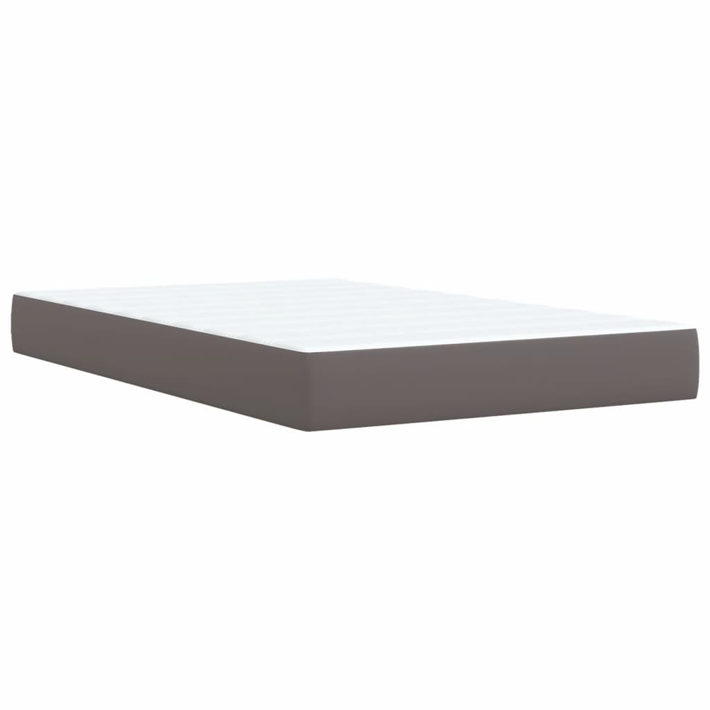 Boxspring met matras kunstleer grijs 120x190 cm is nu te koop bij PeponiXL, paradijselijk wonen!