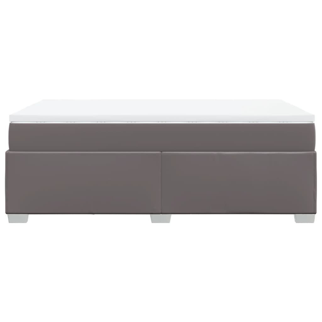 Boxspring met matras kunstleer grijs 120x190 cm is nu te koop bij PeponiXL, paradijselijk wonen!