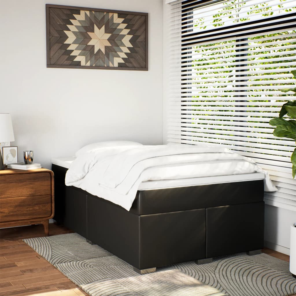Boxspring met matras kunstleer zwart 120x200 cm is nu te koop bij PeponiXL, paradijselijk wonen!