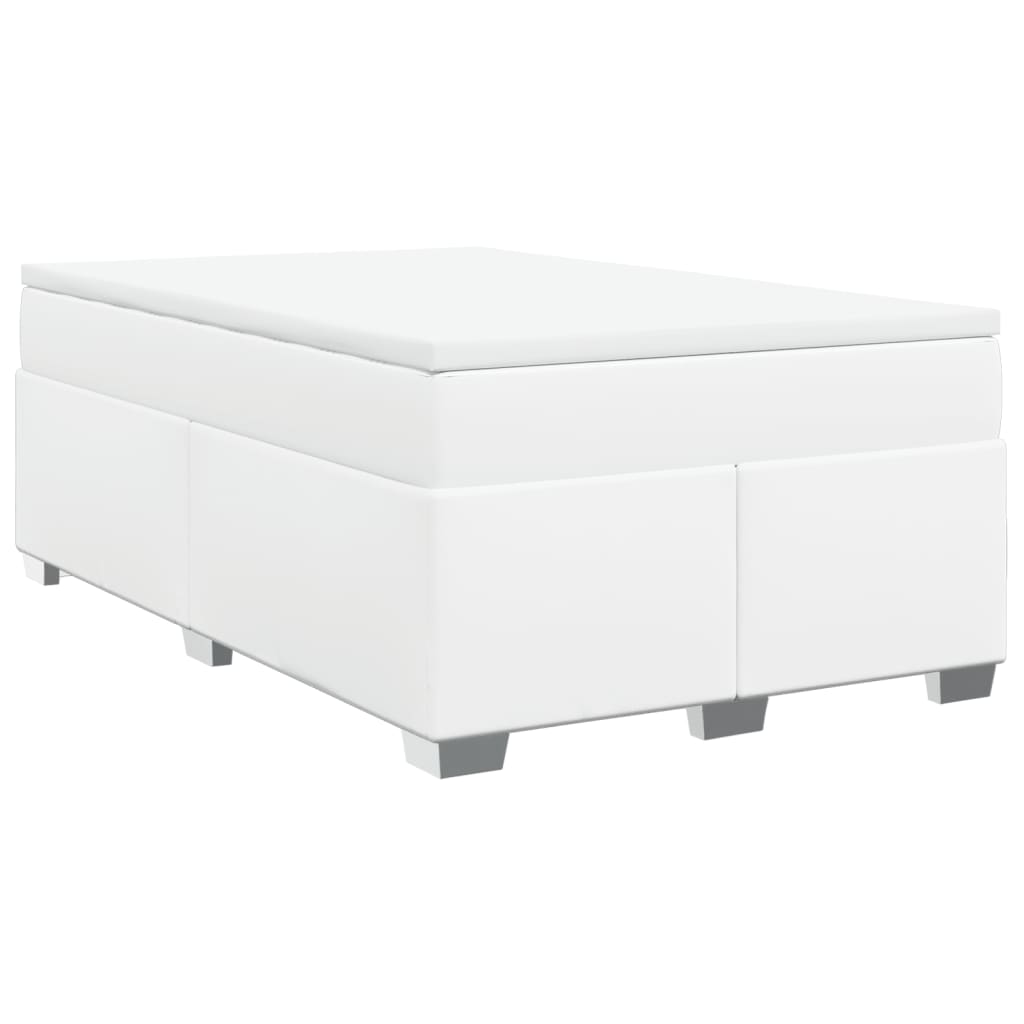Boxspring met matras kunstleer wit 120x200 cm is nu te koop bij PeponiXL, paradijselijk wonen!