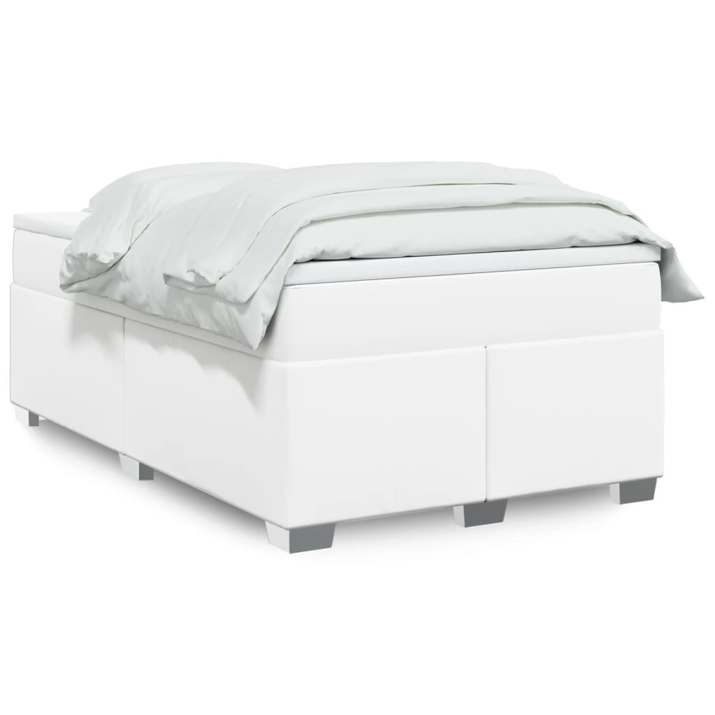 Boxspring met matras kunstleer wit 120x200 cm is nu te koop bij PeponiXL, paradijselijk wonen!