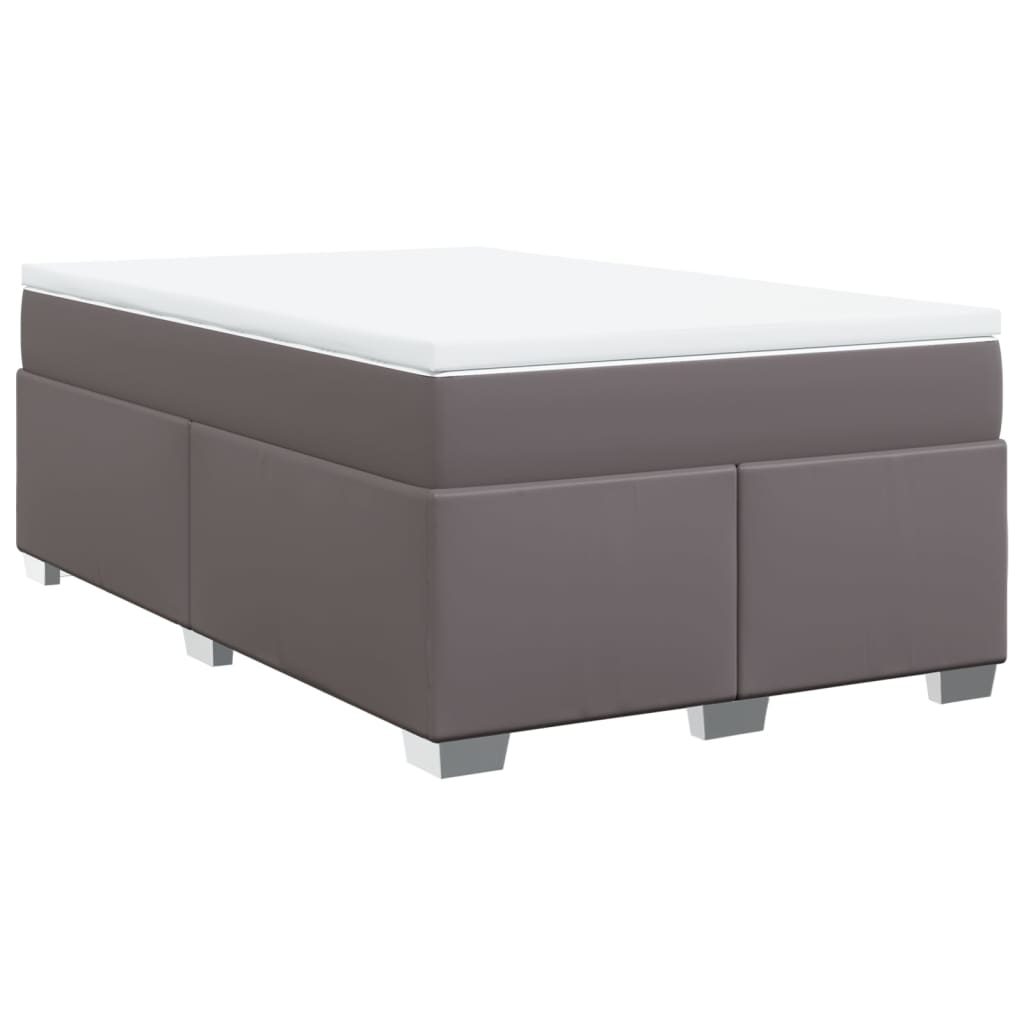 Boxspring met matras kunstleer grijs 120x200 cm is nu te koop bij PeponiXL, paradijselijk wonen!