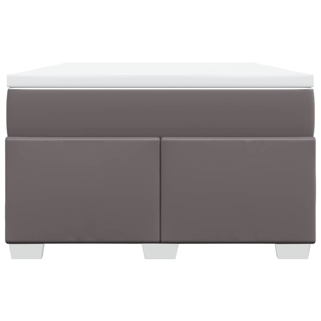 Boxspring met matras kunstleer grijs 120x200 cm is nu te koop bij PeponiXL, paradijselijk wonen!
