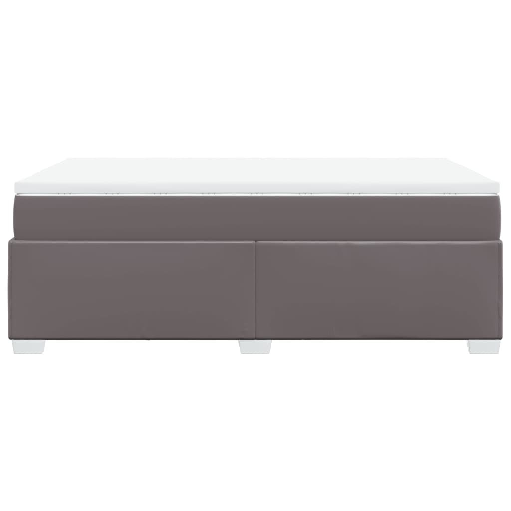 Boxspring met matras kunstleer grijs 120x200 cm is nu te koop bij PeponiXL, paradijselijk wonen!
