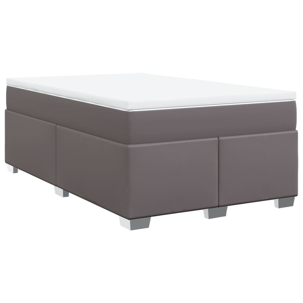 Boxspring met matras kunstleer grijs 120x200 cm is nu te koop bij PeponiXL, paradijselijk wonen!