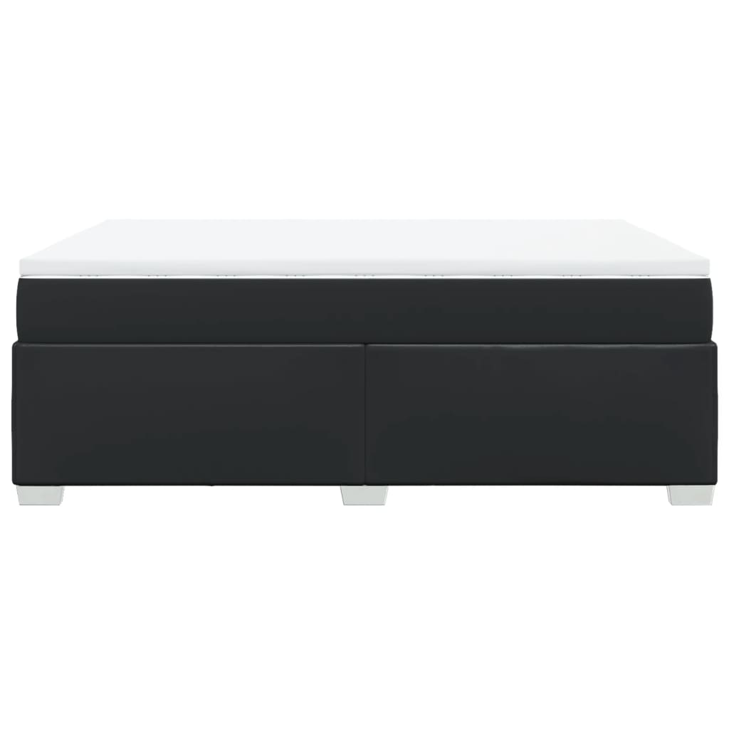Boxspring met matras kunstleer zwart 140x190 cm is nu te koop bij PeponiXL, paradijselijk wonen!