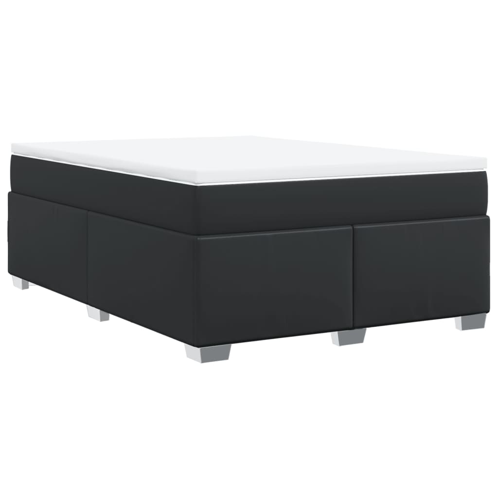 Boxspring met matras kunstleer zwart 140x190 cm is nu te koop bij PeponiXL, paradijselijk wonen!