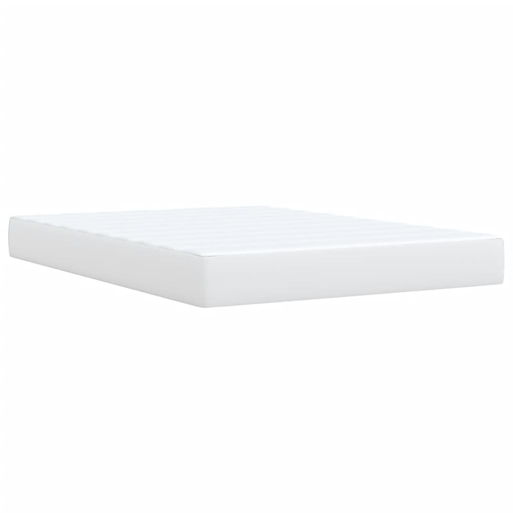 Boxspring met matras kunstleer wit 140x190 cm is nu te koop bij PeponiXL, paradijselijk wonen!