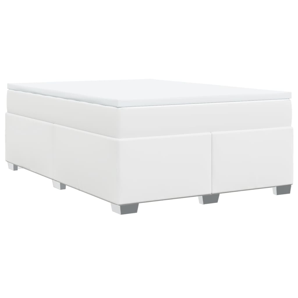 Boxspring met matras kunstleer wit 140x190 cm is nu te koop bij PeponiXL, paradijselijk wonen!