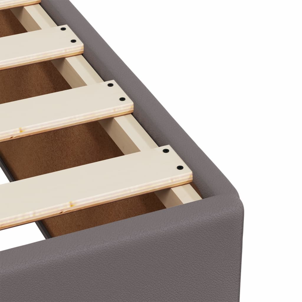 Boxspring met matras kunstleer grijs 140x190 cm is nu te koop bij PeponiXL, paradijselijk wonen!