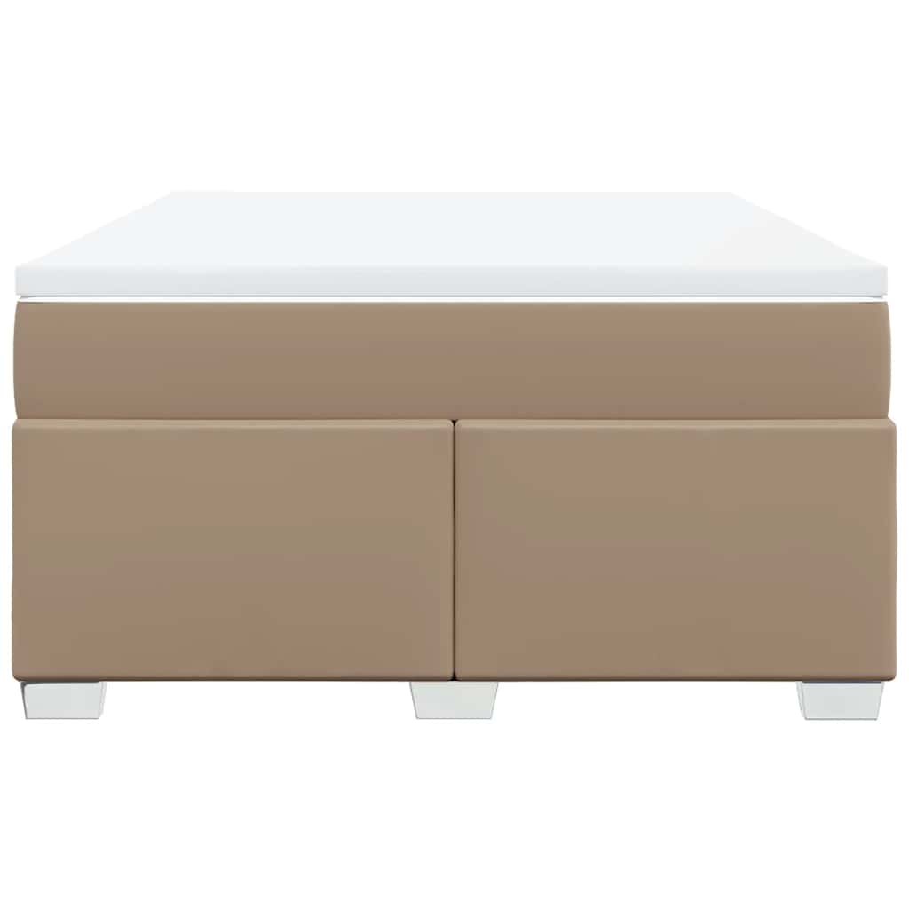 Boxspring met matras kunstleer cappuccinokleurig 140x190 cm is nu te koop bij PeponiXL, paradijselijk wonen!