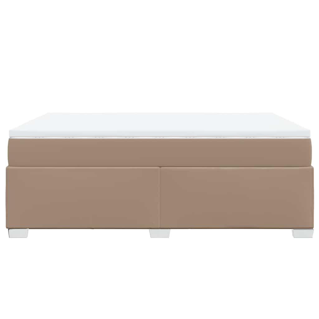 Boxspring met matras kunstleer cappuccinokleurig 140x190 cm is nu te koop bij PeponiXL, paradijselijk wonen!