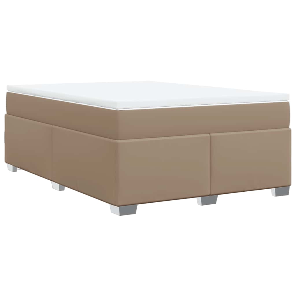 Boxspring met matras kunstleer cappuccinokleurig 140x190 cm is nu te koop bij PeponiXL, paradijselijk wonen!