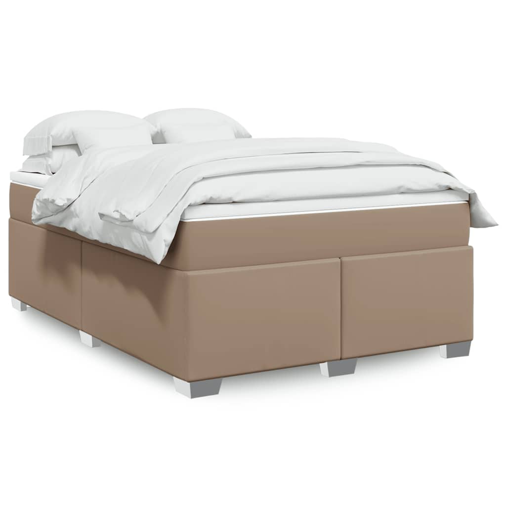 Boxspring met matras kunstleer cappuccinokleurig 140x190 cm is nu te koop bij PeponiXL, paradijselijk wonen!