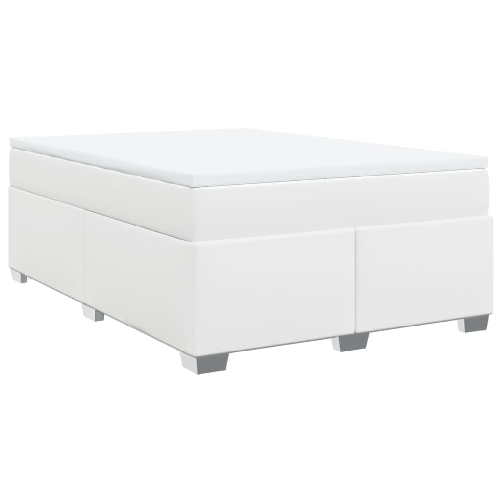 Boxspring met matras kunstleer wit 140x200 cm is nu te koop bij PeponiXL, paradijselijk wonen!