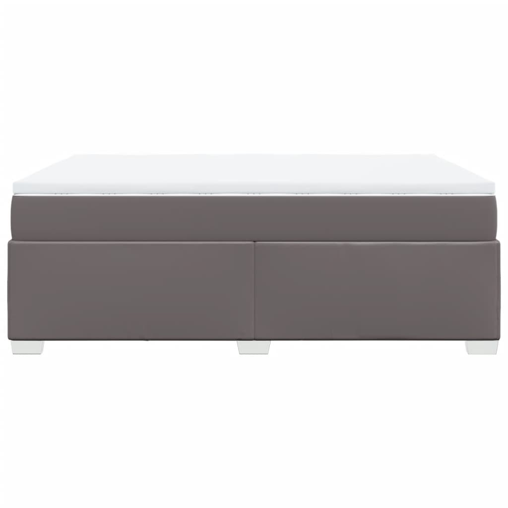 Boxspring met matras kunstleer grijs 140x200 cm is nu te koop bij PeponiXL, paradijselijk wonen!