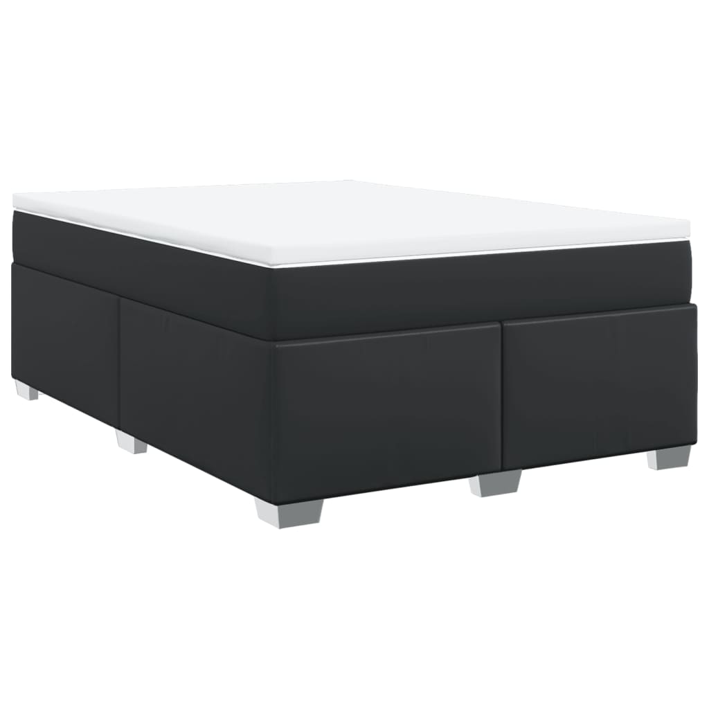 Boxspring met matras kunstleer zwart 160x200 cm is nu te koop bij PeponiXL, paradijselijk wonen!