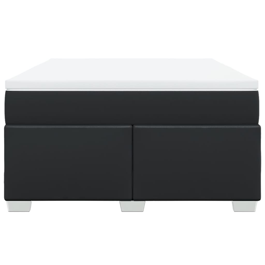 Boxspring met matras kunstleer zwart 160x200 cm is nu te koop bij PeponiXL, paradijselijk wonen!