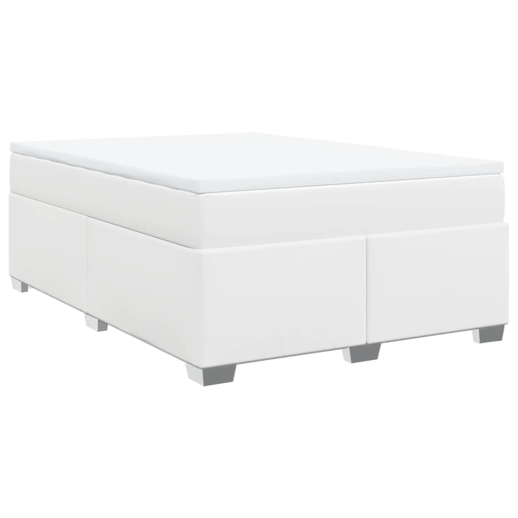 Boxspring met matras kunstleer wit 160x200 cm is nu te koop bij PeponiXL, paradijselijk wonen!