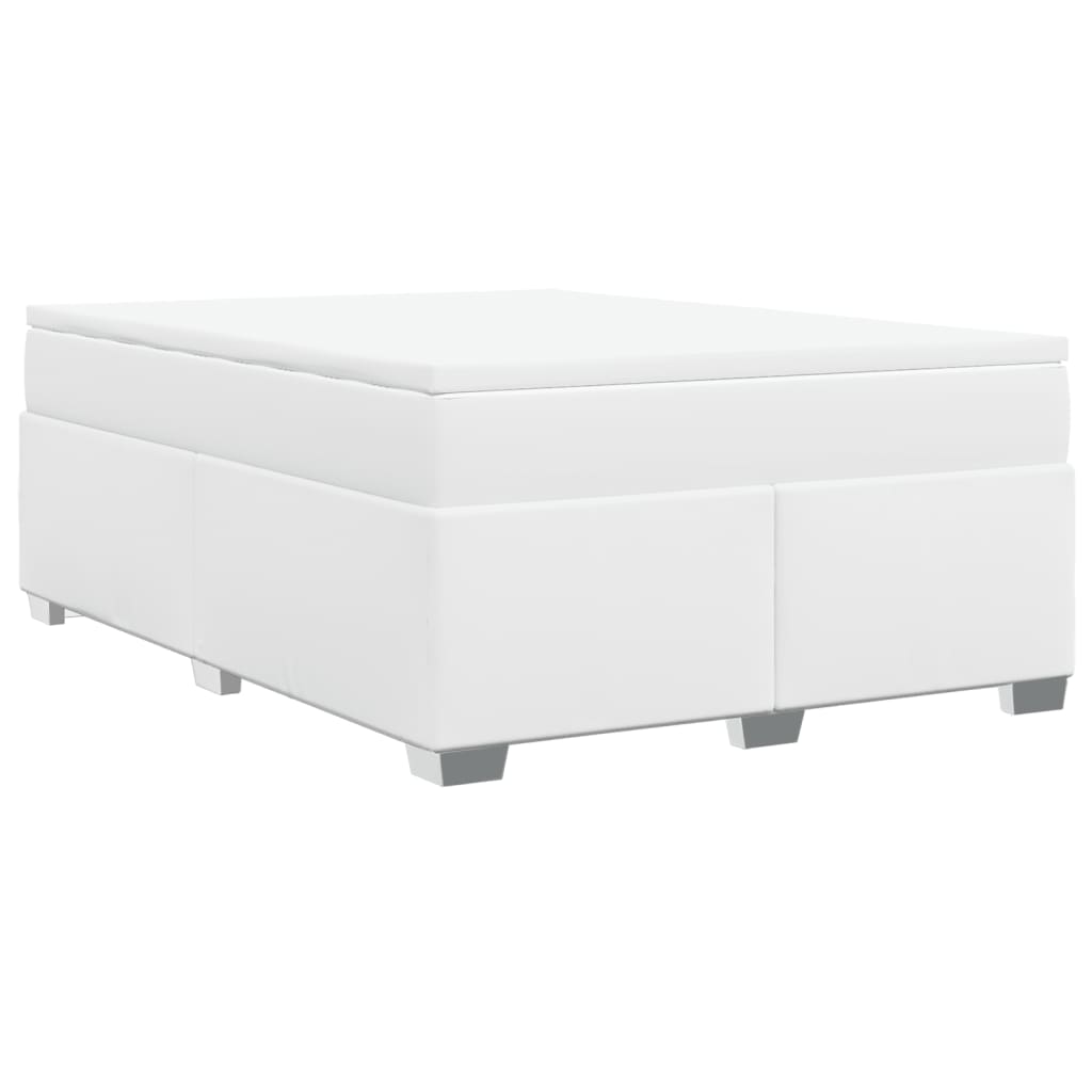 Boxspring met matras kunstleer wit 160x200 cm is nu te koop bij PeponiXL, paradijselijk wonen!